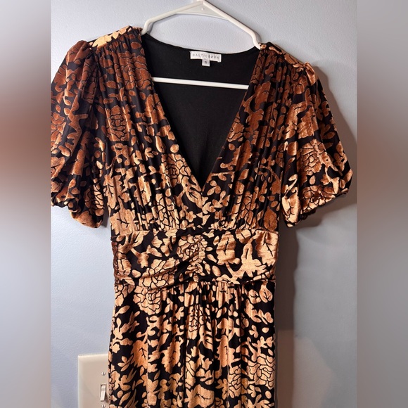 Baltic Born Black and Brown Floral Velvet Maxi Dress - Picture 7 of 8